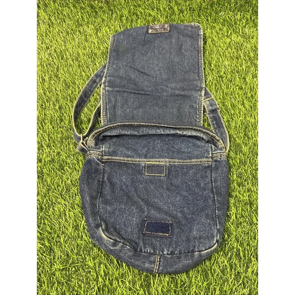 Y2K Denim Shoulder‎ Purse Floral Embroidered 90s Shoulder Bag Vintage